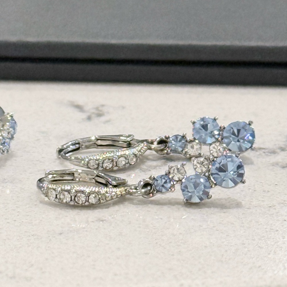 Givenchy Silver-Tone Blue Stone Scatter Cluster Bangle Bracelet & Earrings Set - Picture 3 of 5